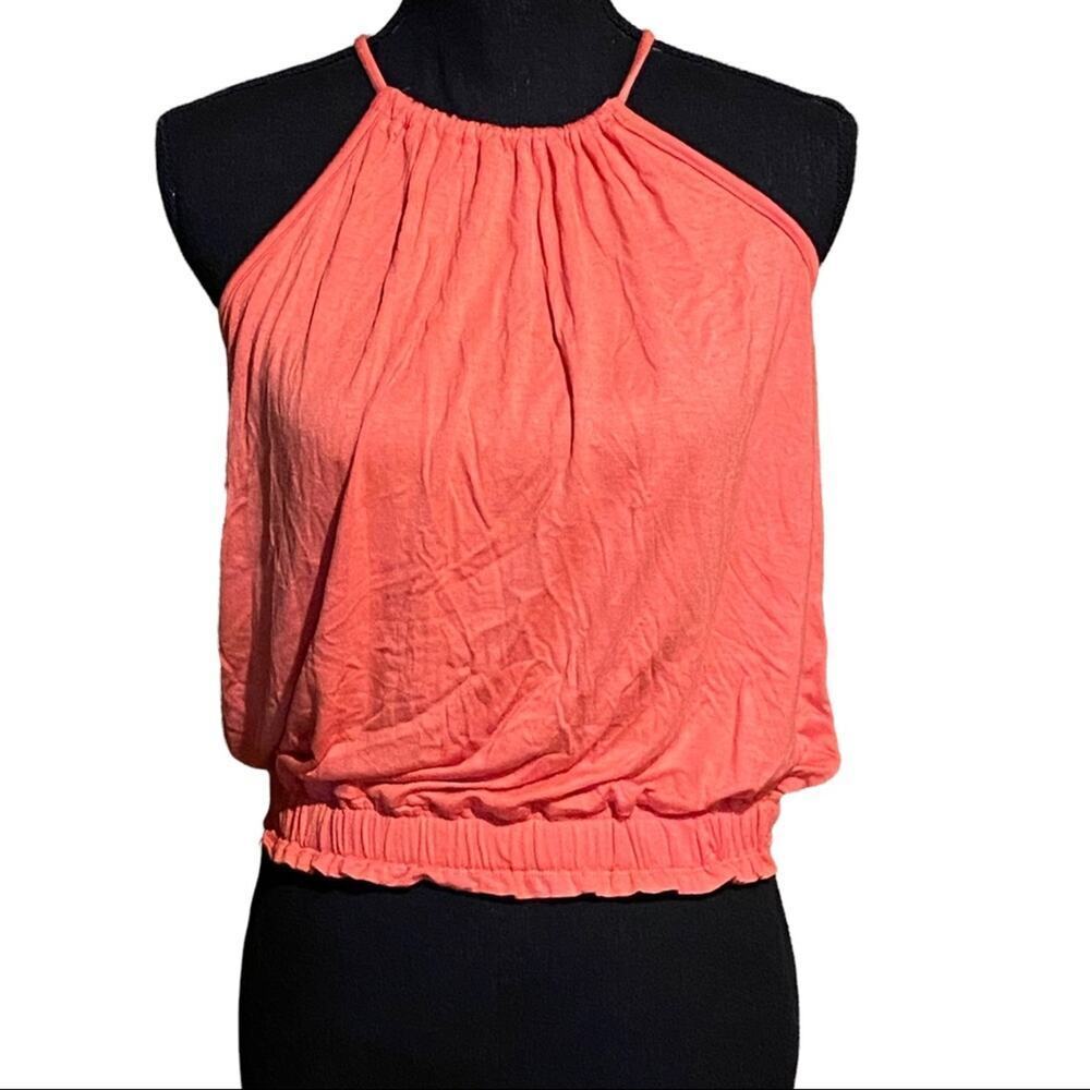 NWT Coin 1804 Halter Coral Pink Tank Top Women's M Medium